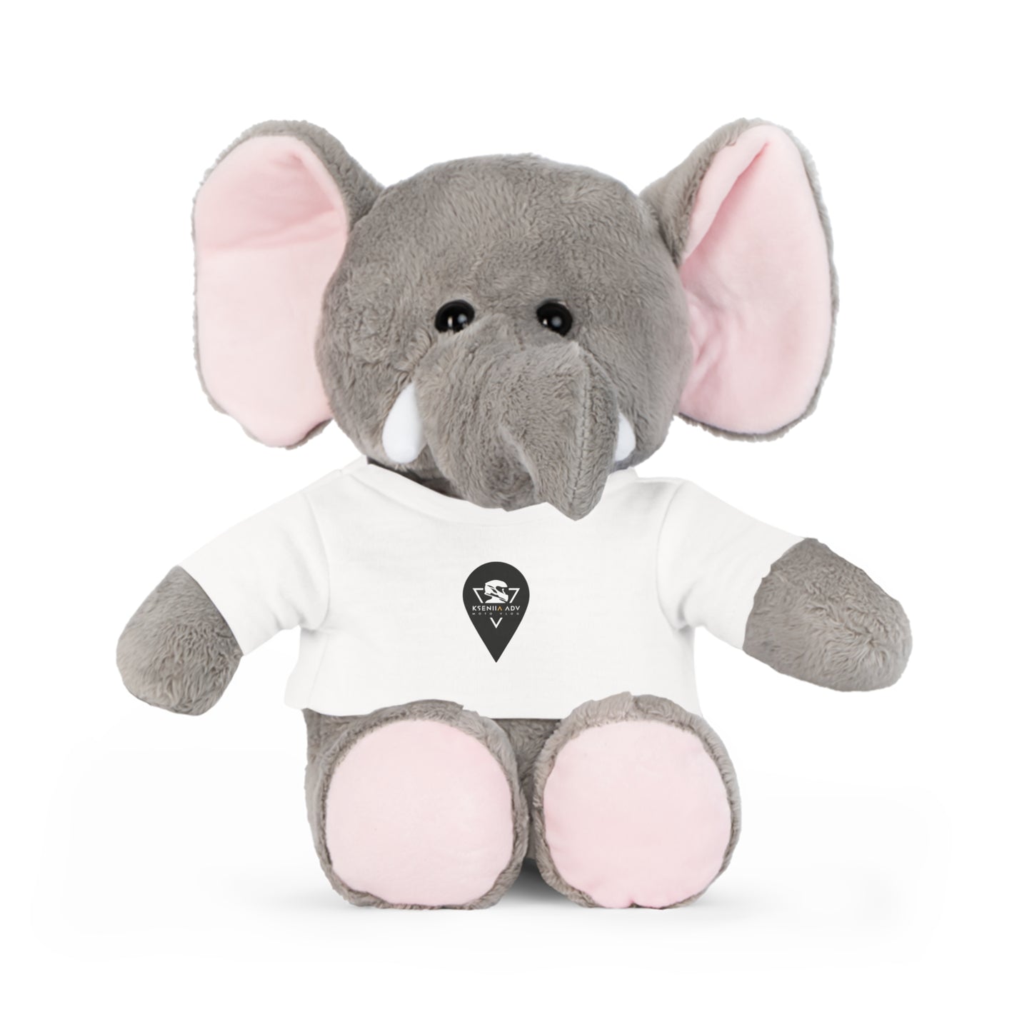 Toy Elephant KSENIIA ADV LOGO. Plush Toy with T-Shirt