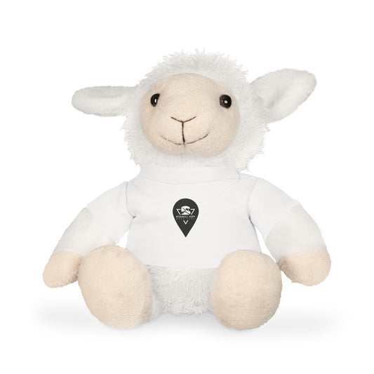 Toy Sheep KSENIIA ADV LOGO. Plush Toy with T-Shirt