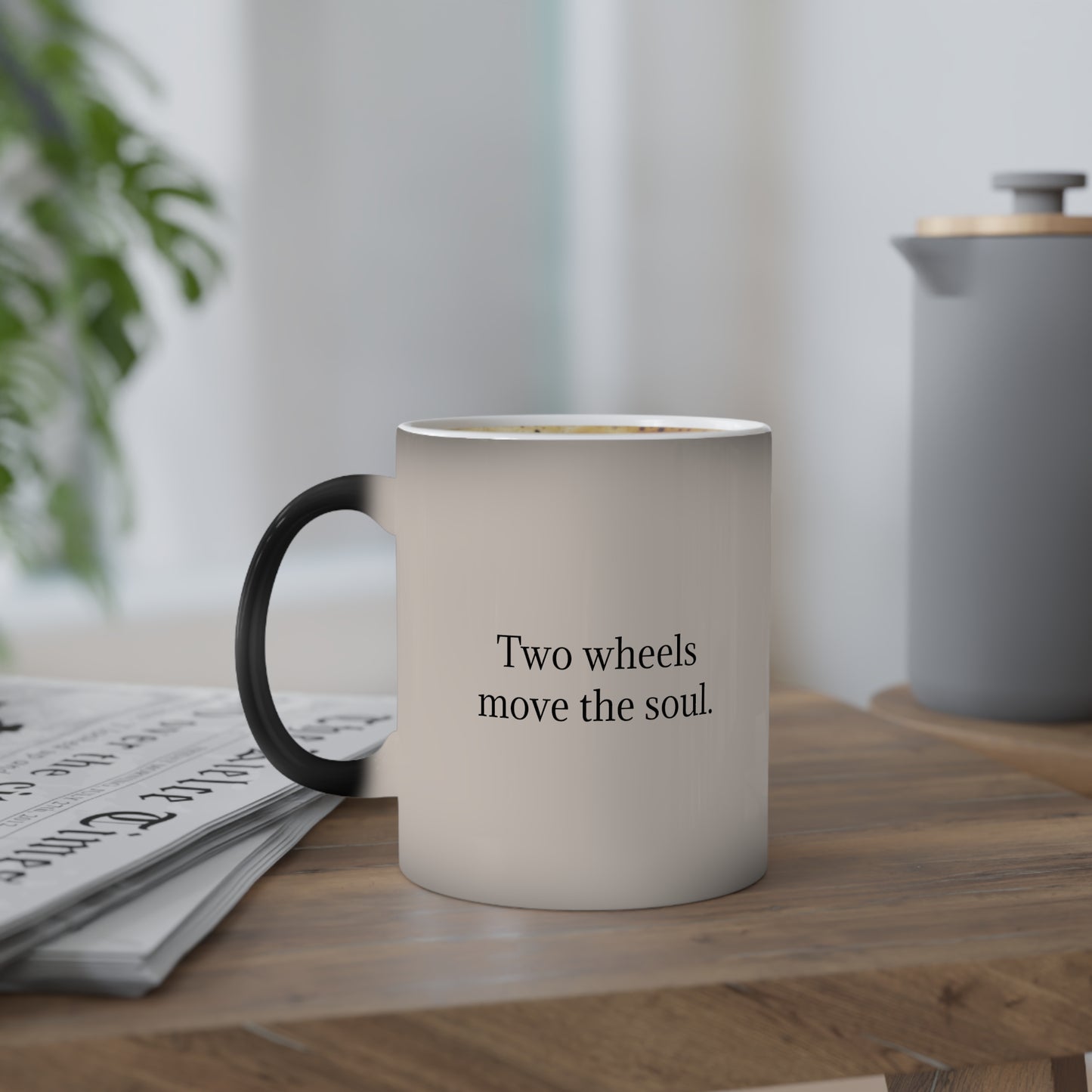 TWO WHEELS MOVE THE SOUL. Color-Changing Mug, 11oz