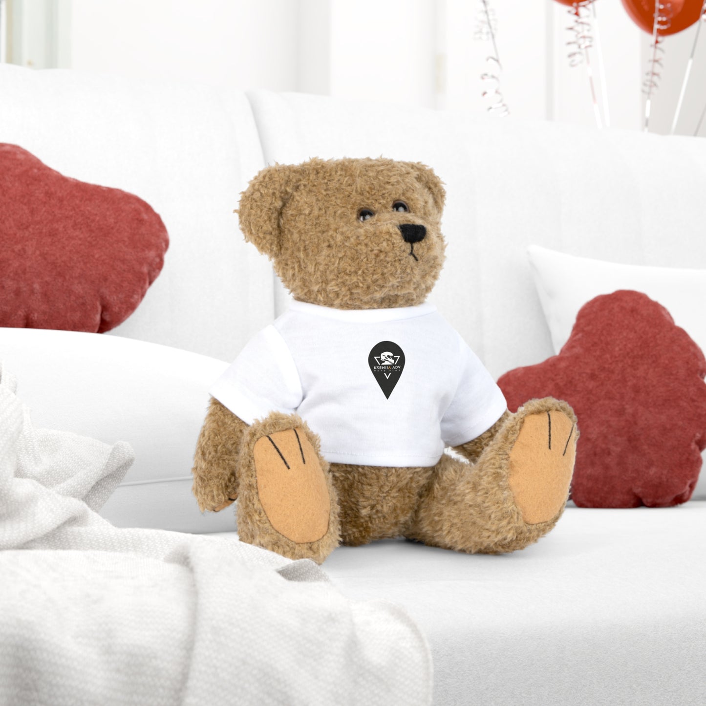 Teddy Bear KSENIIA ADV LOGO. Plush Toy with T-Shirt